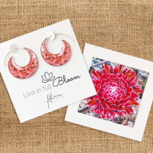 Ginger Flower Hoop Earrings