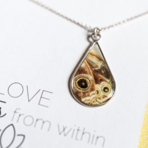 brown butterfly wing necklace