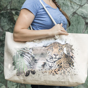giant canvas bag with jaguar design
