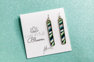 mexican snowball cactus photo earrings