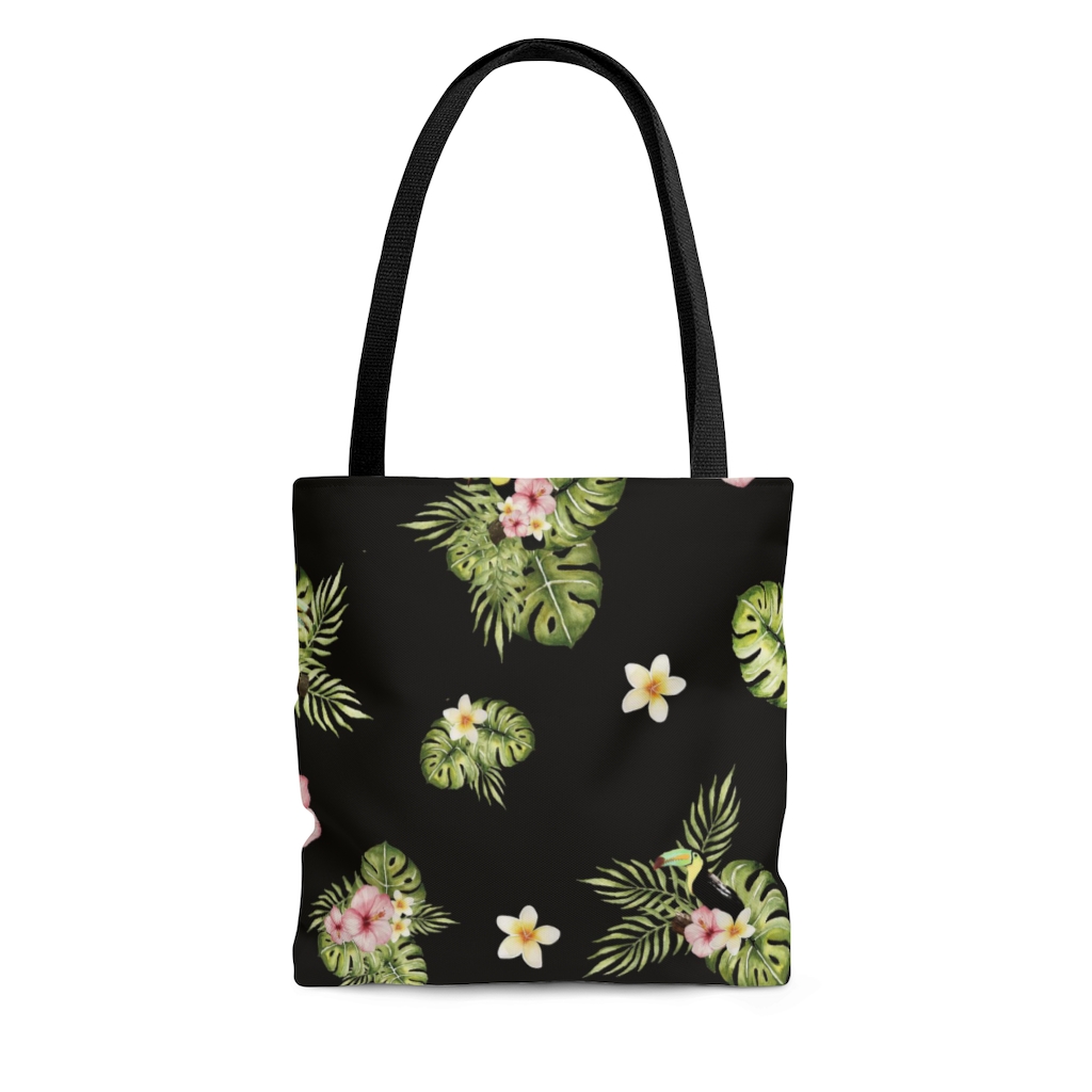 toucan print tote bag