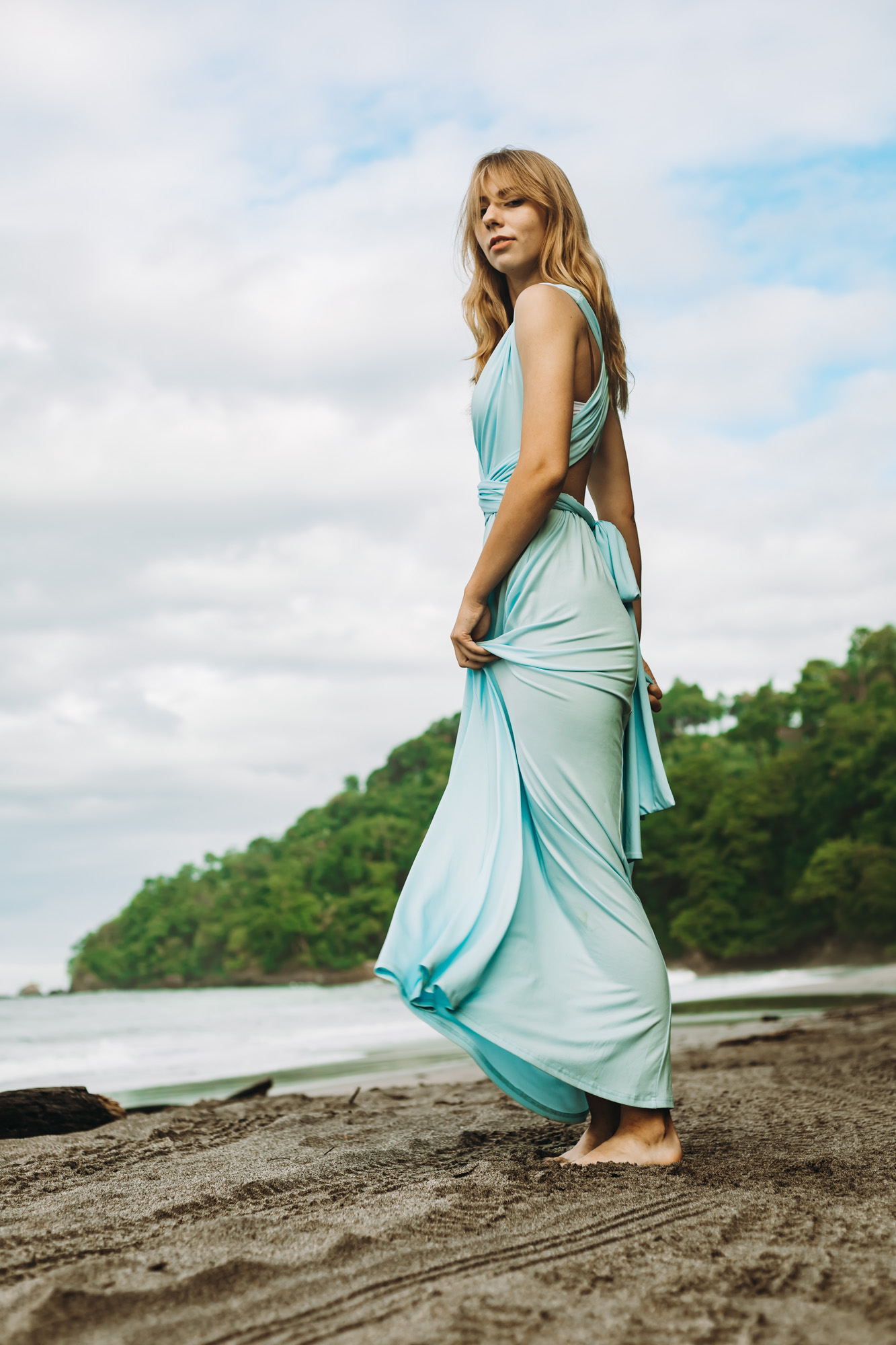 senior girl on manuel antonio beach in costa rica