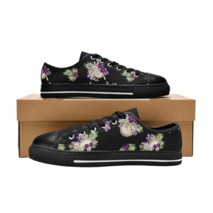 black floral sloth canvas shoes