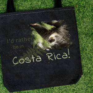 black sloth tote bag