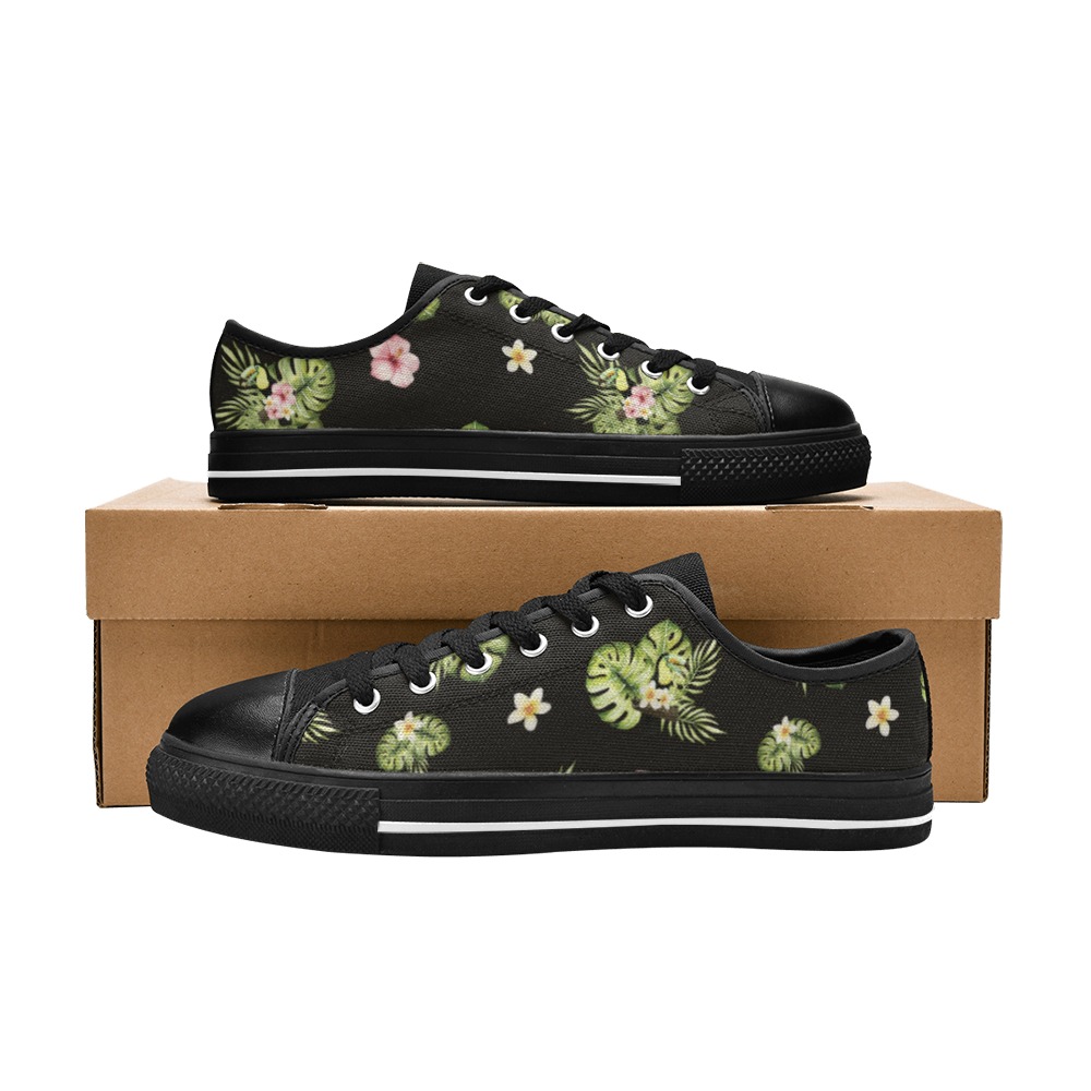 tropical toucan low top canvas shoes