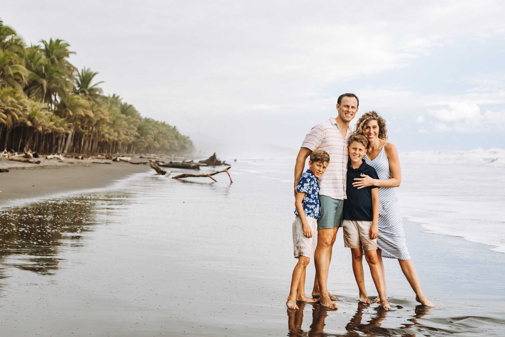 family photograph on the beach