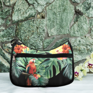 scarlet macaw messenger handbag