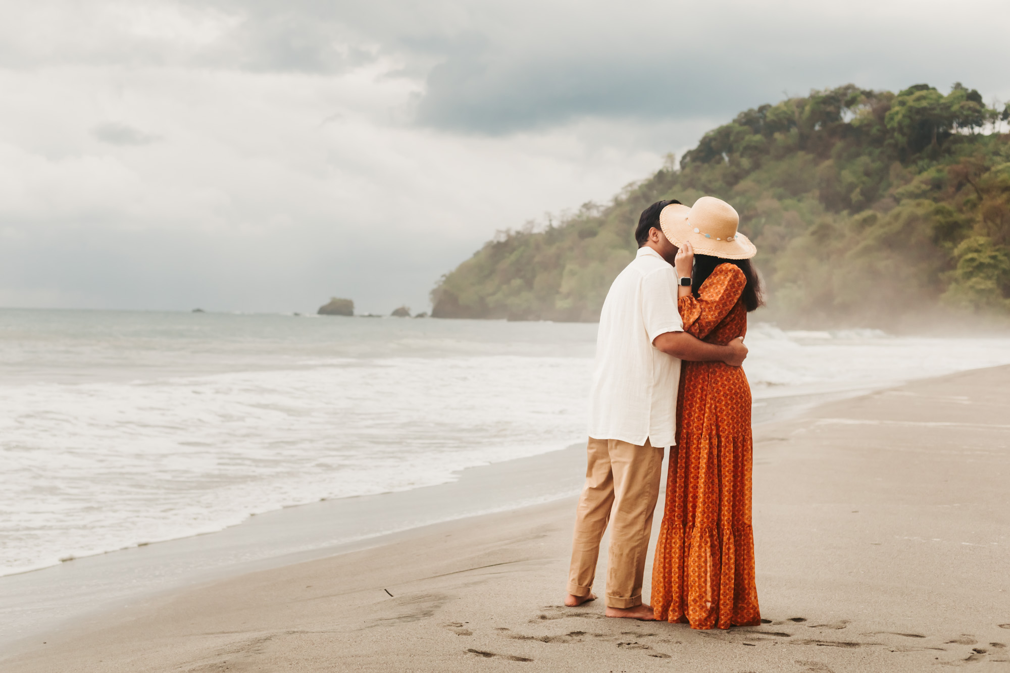 couple on the beach in Manuel Antonio