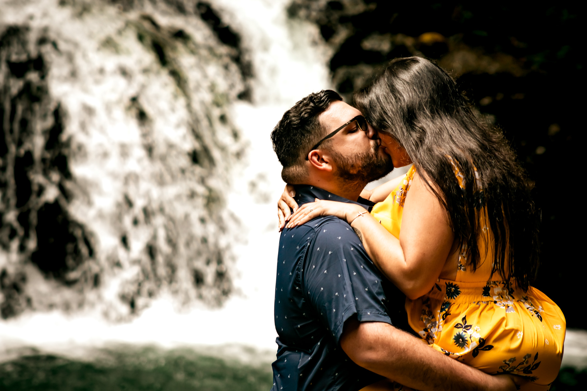 Couple's waterfall photoshoot adventure