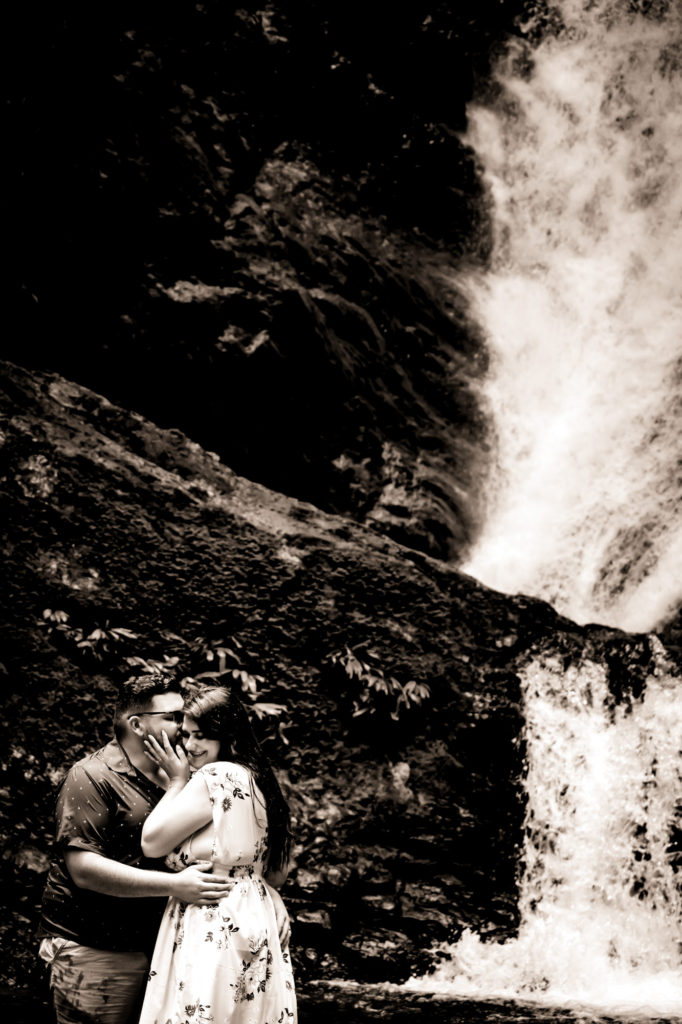 Couple's waterfall photoshoot adventure