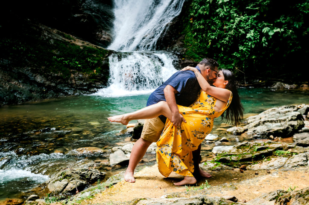 Couple's waterfall photoshoot adventure
