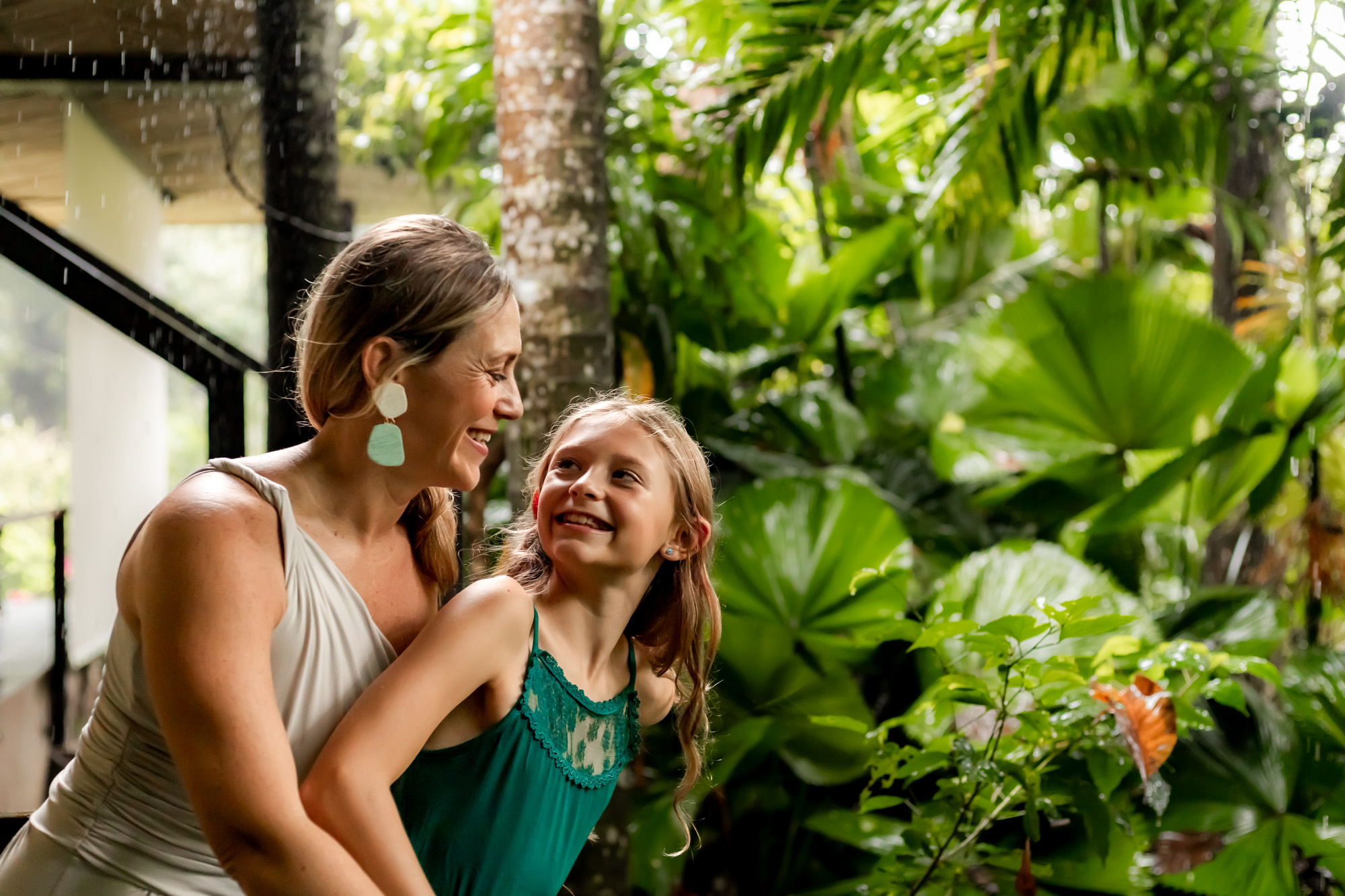 girl with blue hair on the beach