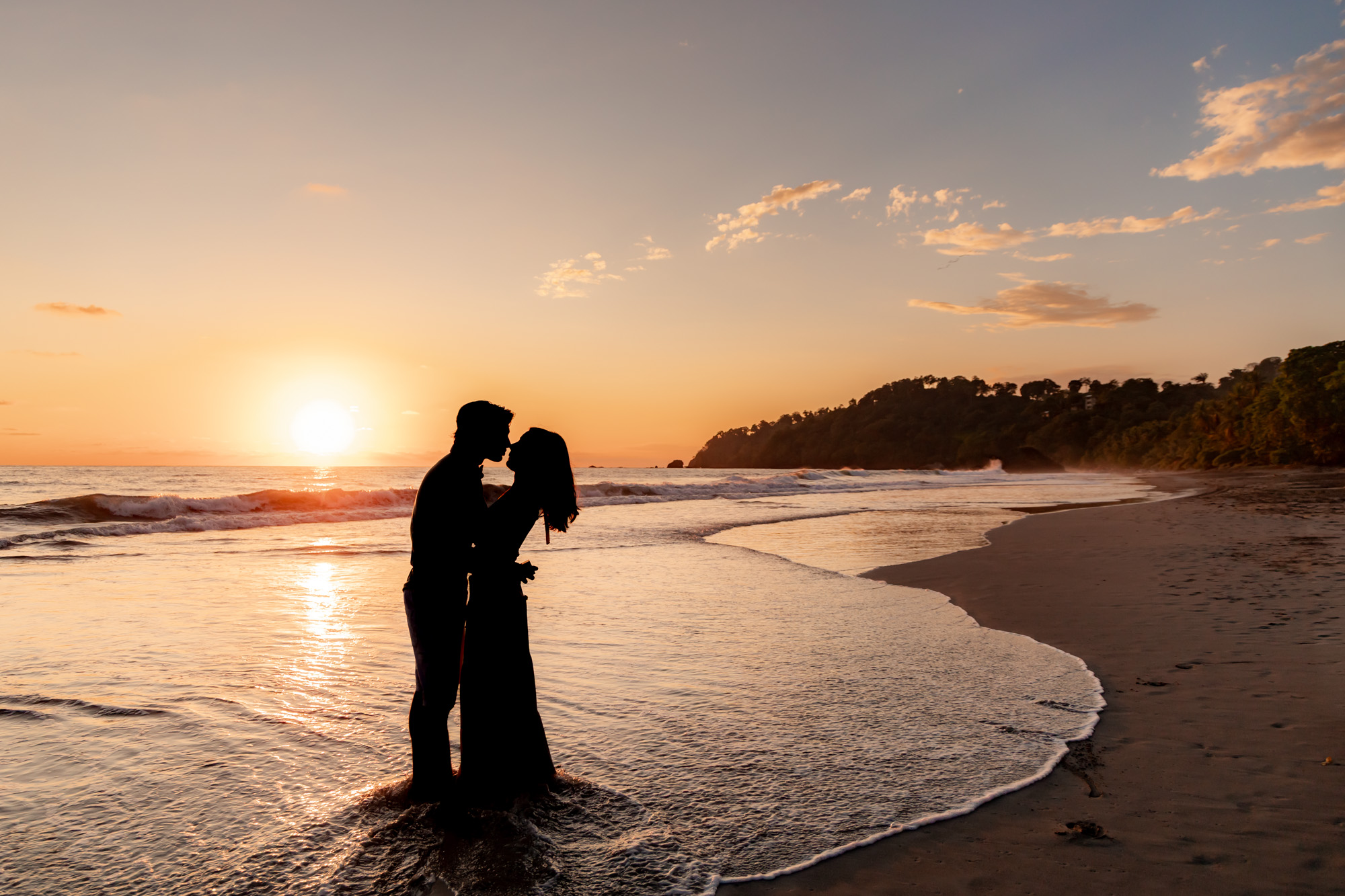 silhouette image on playitas beach in manuel antonio